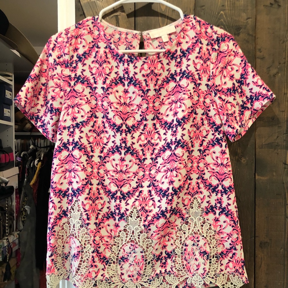 MM Couture Pink and Purple Blouse